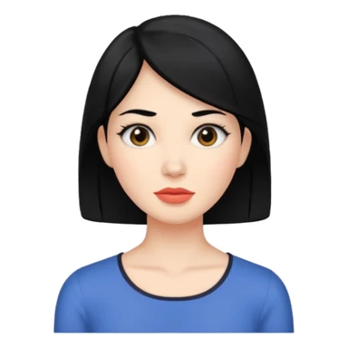 Squared jaw black haired women  sticker