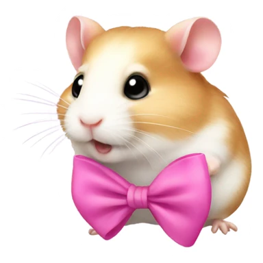 Hamster wearing a pink bow sticker