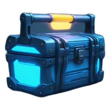 scifi toolbox blue neon glow sticker