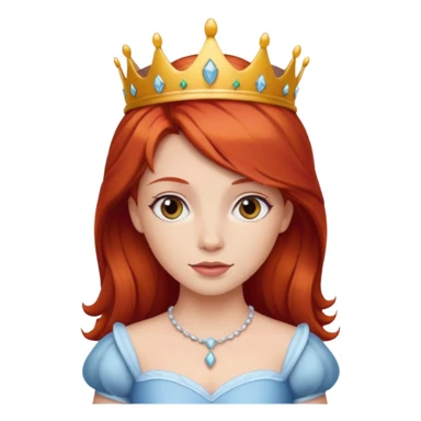 Princess iPhone emoji but red haired sticker