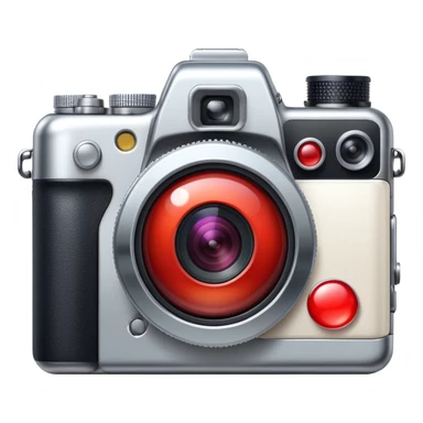 digital camera or smartphone camera icon with a red notification bubble sticker