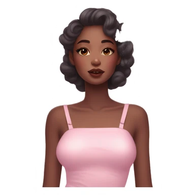 Gorgeous pastel lady with blushing face and butterflies aesthetic trending style sticker