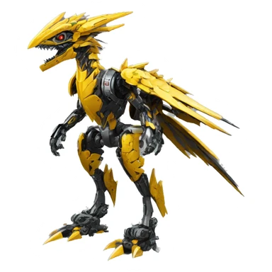 futuristic spiky raptor-dragon-Bionicle-mecha full body sticker