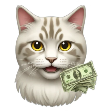 angry norwegian cat with money sticker