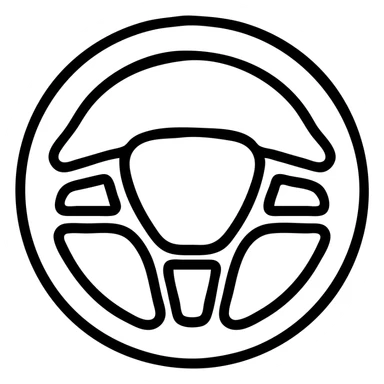 White Sports car steering wheel sticker
