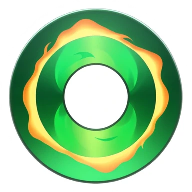 A minimalist CD disc with subtle green flames, glowing effect, variation 1 sticker