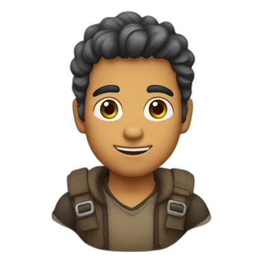 chico pelo de punta pelo castaño sticker