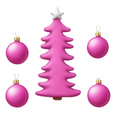 Pink Christmas sticker