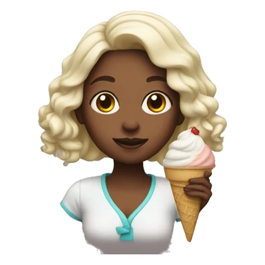 Girl with ice cream sticker
