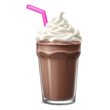Chocolate milkshake with whipped cream and pink straw  sticker