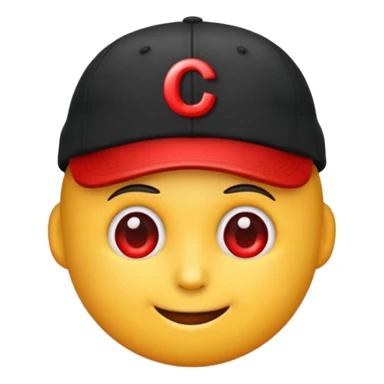 Quiero un emoji con una gorrita negra con las letras CH en color rojo sticker