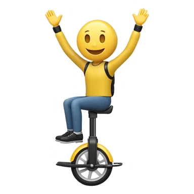 create an animated emoji for slack with a resolution of 128 pixel by 128 pixel of an emoji smiley riding an Electric Unicycle sticker