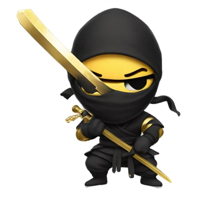 Ninja holding a sword with gold paint dripping off the sword  sticker