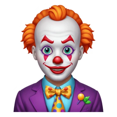 Clown with glowing LED tie sticker