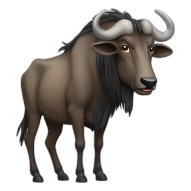 wildebeest clipart sticker