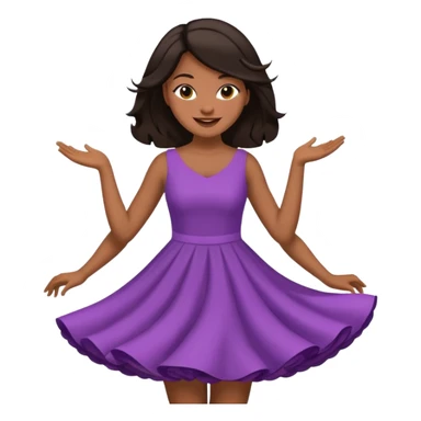 Dark hair women twirling sticker