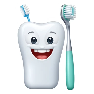 toothbrush with toothpaste and sparkling clean teeth, simple and cute sticker