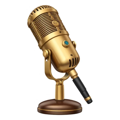 Vintage gold and brown Microphone sticker