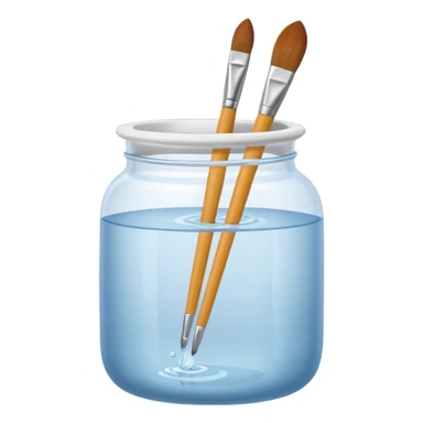Water jar for brushes sticker