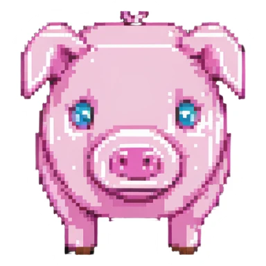 minecraft pig full body pink blocky animal square head square body sticker