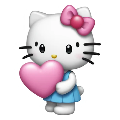hello kitty holding a pink heart  sticker