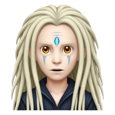 mysterious creature with long dreadlocks and dark evil aura sticker