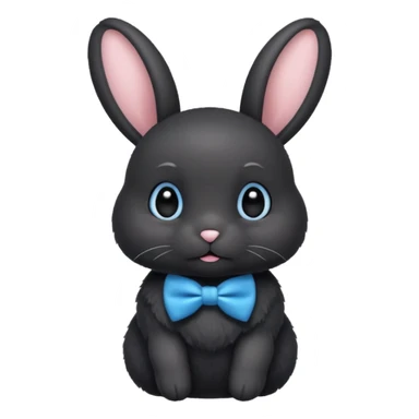 black bunny with blue bowtie sticker