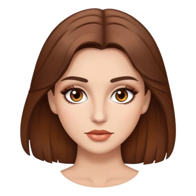 brown hair brown eyes, pretty bratz baddie with makeup sticker