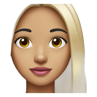 Girl with straight black hair and light tan skin with brown eyes and pink lips sticker