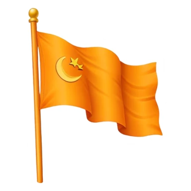Orange flag with ☬ this emoji sticker