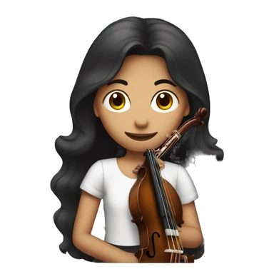 girl with long dark hair playing bassoon sticker