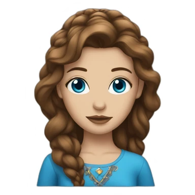 Rock princess with brown hair and blue eyes sticker