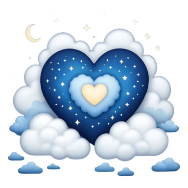heart with night sky and clouds sticker