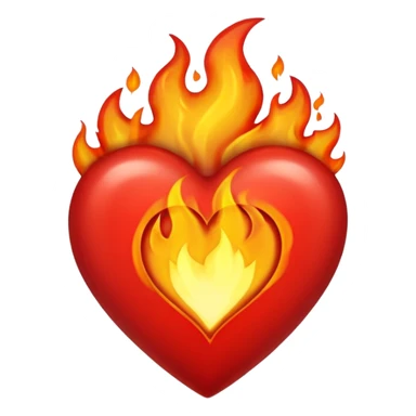 Burning heart sticker