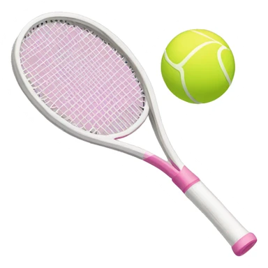 Light pink tennis racket and ball sticker