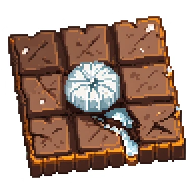 Dark chocolate square with sea salt flakes sticker