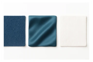 Сгенерируй мне аккуратный, но не квадратный, кусок джинсовой ткани, на чисто белом фоне. И чтобы было три разных ткани, допусти одна джинсовая, вторая шелк, третия хлопок. 

 sticker