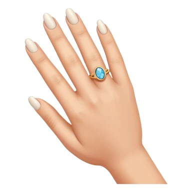 A woman's finger with a ring on the fourth finger sticker