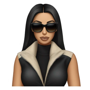 kim kardashian wearing balenciaga sun glasses in a full black outfit sticker