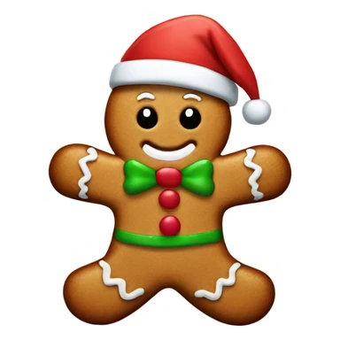 Gingerbread man with Santa hat sticker