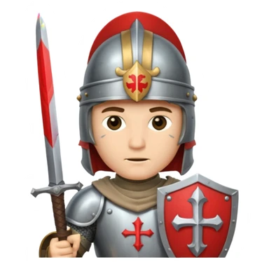 A crusader with full armor helmet  sticker