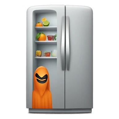 orange colour refrigerator superhero characters sticker