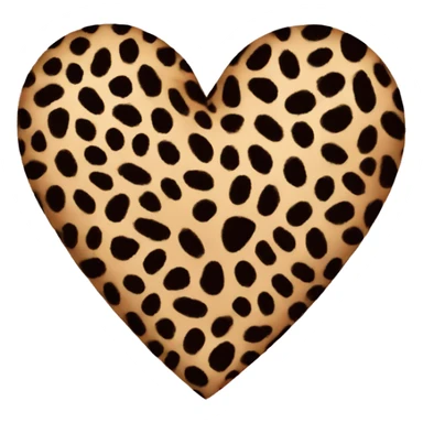 leopard print heart sticker