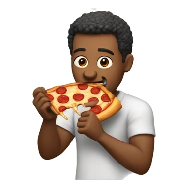 Man eating pizza sticker