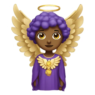 Purple angel wearing gold  sticker