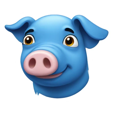 blue pig sticker