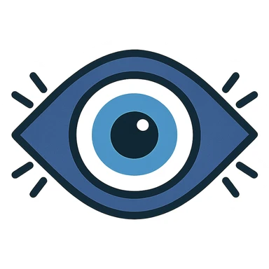 Evil eye 🧿 icon in a flat toon style  sticker