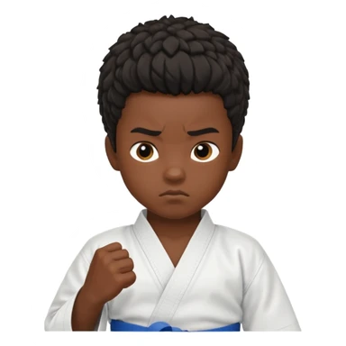 karate boy, black skin, african hair style sticker