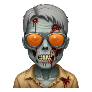 zombie wtih black sunglasses  sticker