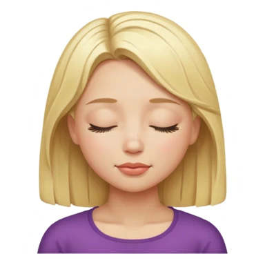 closed eyes blonde girl sticker
